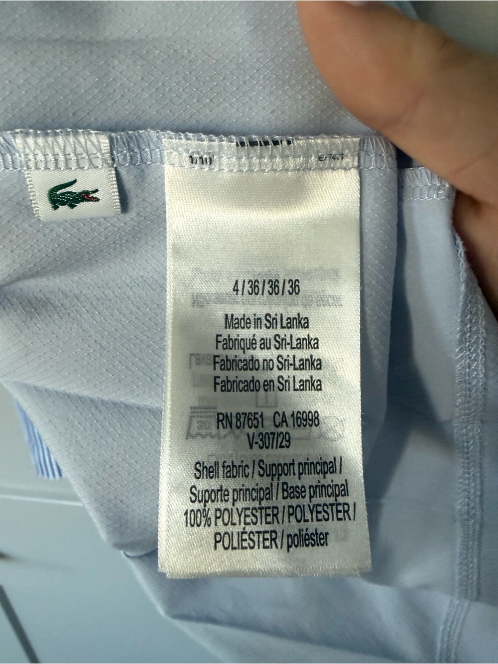 Lacoste Light Blue Pleated Tennis Dress with Contrast Trim Size 4 - Picture 8 of 11